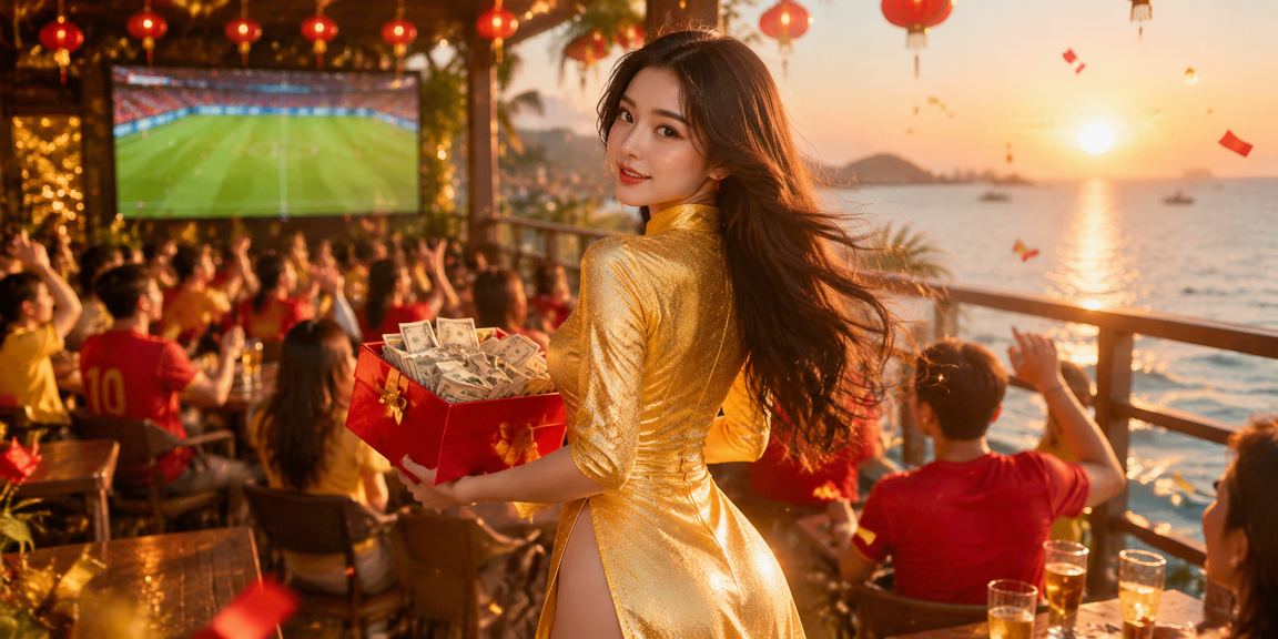 Người phụ nữ mặc áo dài tại Hà Nội sử dụng ứng dụng cá cược thể thao trên điện thoại thông minh